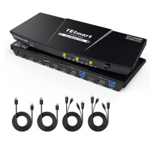 Tesmart USB 3.0 DisplayPort + HDMI Dual Monitor KVM Switch HDK202-P23-USBK