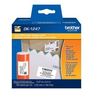 Brother DK-1247 4.07"x6.4" Die Cut Shipping Paper Labels