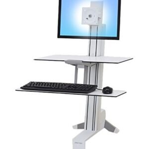 Ergotron 33-350-211 WorkFit-S Single LD With Work Surface and Stand White 33-350-211
