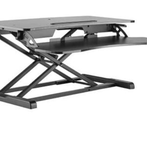 Amer Mounts Desk Top Sit Stand Riser Black With Keyboard Tray EZRISER30